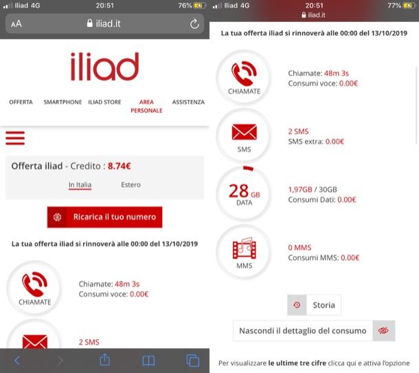 Come controllare traffico Internet: Iliad
