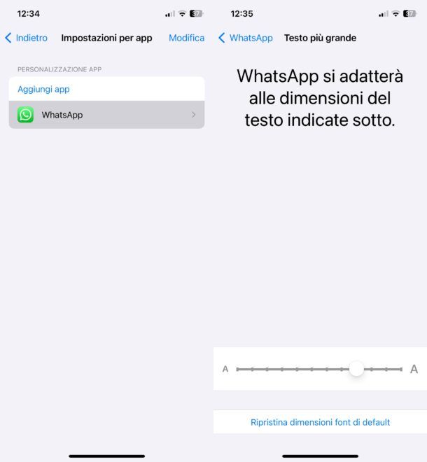 Come ingrandire caratteri su WhatsApp iPhone