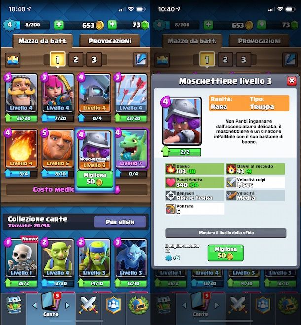 Migliorare carte Clash Royale