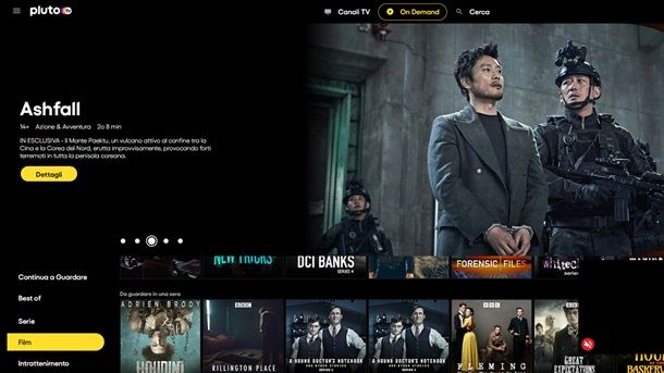 Pluto TV Vedere film in streaming gratis senza registrazione