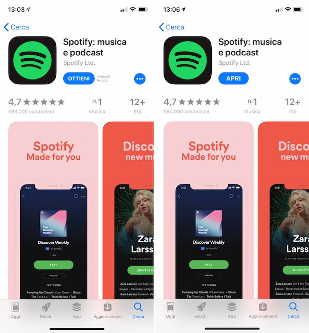 Spotify su App Store