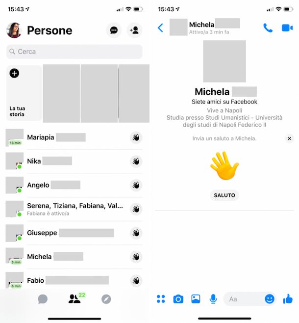 Ultimo accesso Messenger