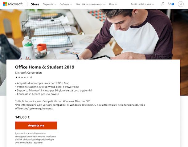 Acquisto di PowerPoint con Office Home & Student