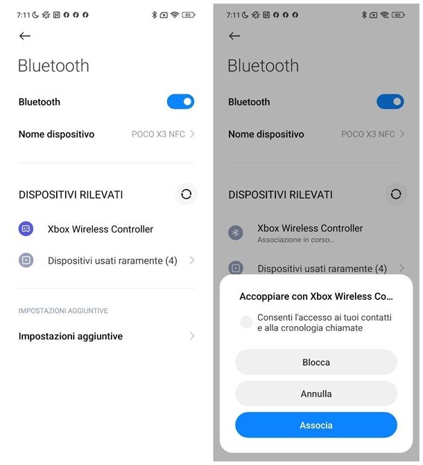 Come collegare controller Xbox One al telefono