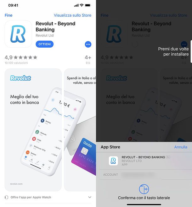 Installazione app Revolut
