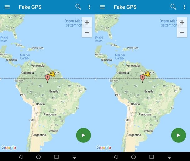 Scegliere posizione su Fake GPS