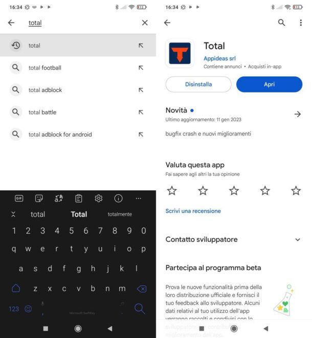 Come installare Total su Android