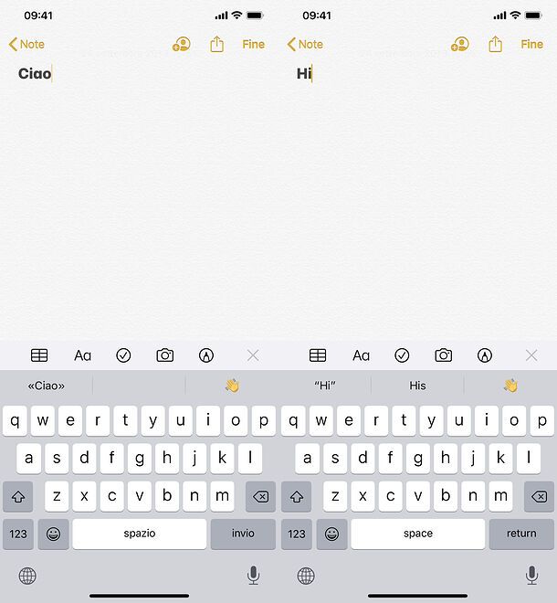 Tastiera multilingue su iPhone