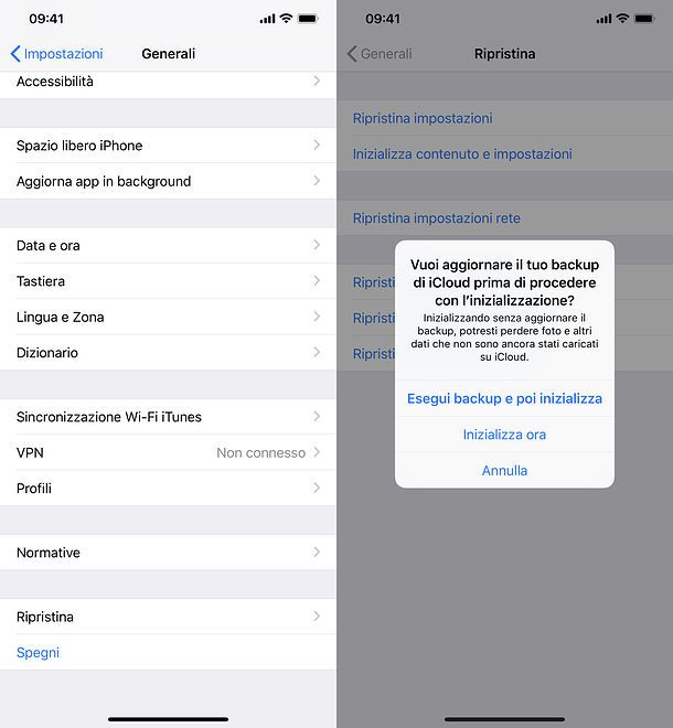 Ripristino iPhone da iOS