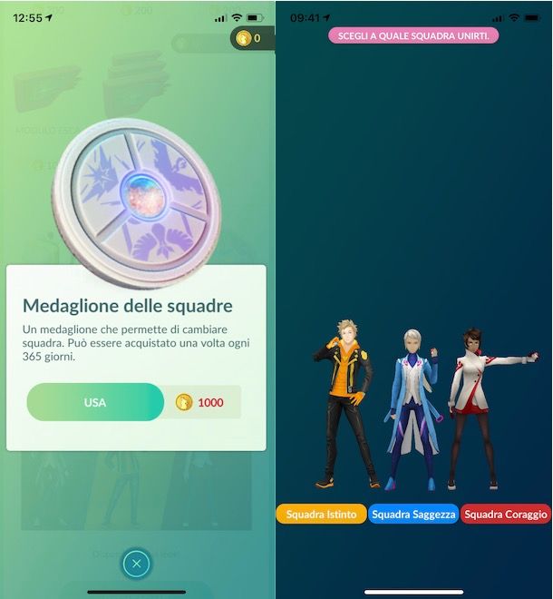 Come cambiare squadra su Pokémon GO