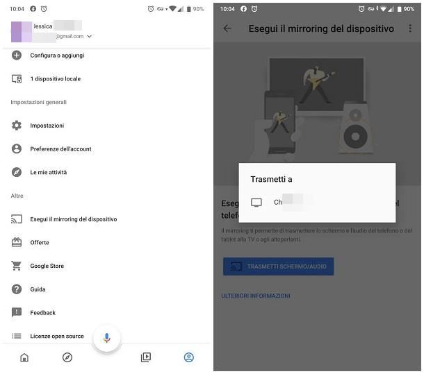 Come trasmettere schermo Android su TV con Chromecast