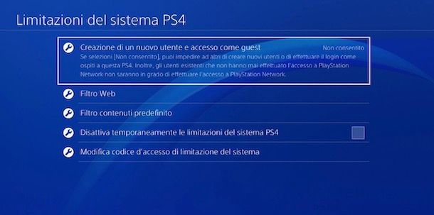 Come cambiare la password del sistema PS4