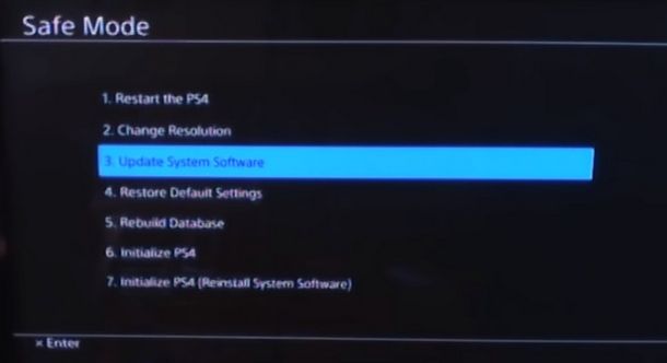 Utilità della modalità provvisoria di PS4