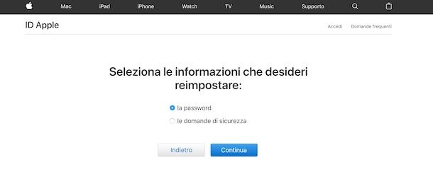 Come eliminare un ID Apple tramite recupero password