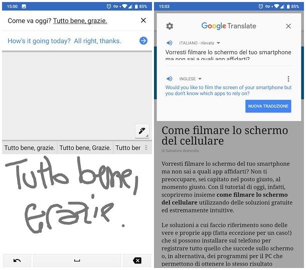 Come funziona Google Translate su smartphone e tablet Android