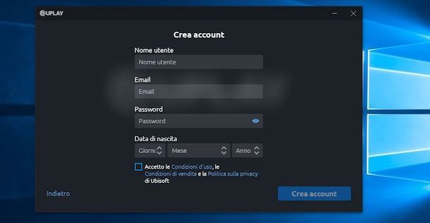 Creare account Uplay