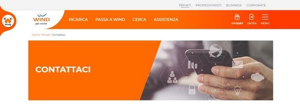 Contattare assistenza Wind