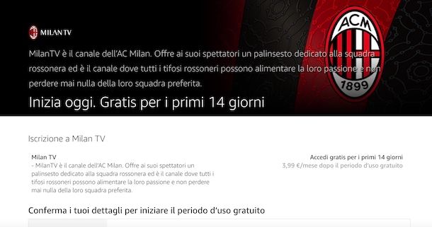 Milan TV gratis