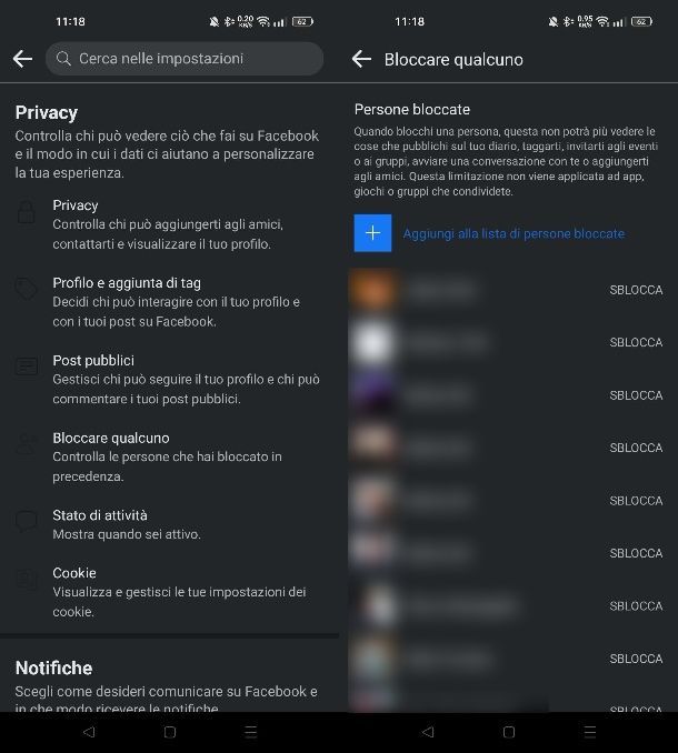 Come vedere i profili bloccati su Facebook