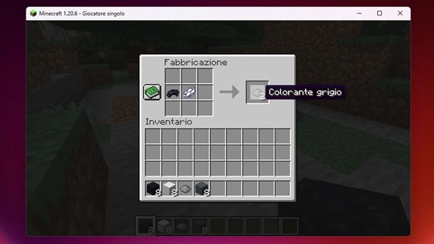 Colorante grigio Minecraft