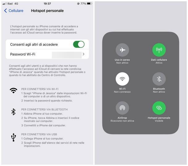 Come fare da hotspot al PC con iPhone