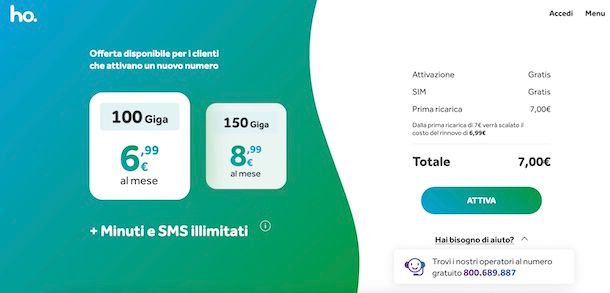 Offerte mobile ho Mobile