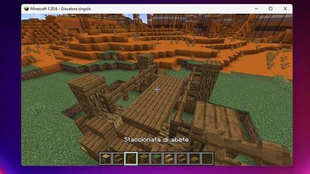 Staccionata di abete Minecraft ponte