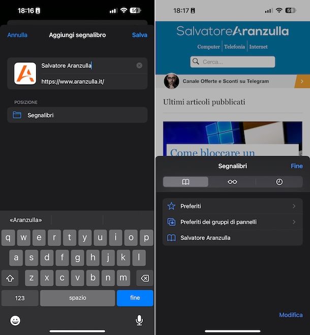 Safari Segnalibri