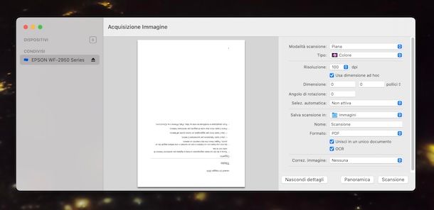 Come scannerizzare con Mac