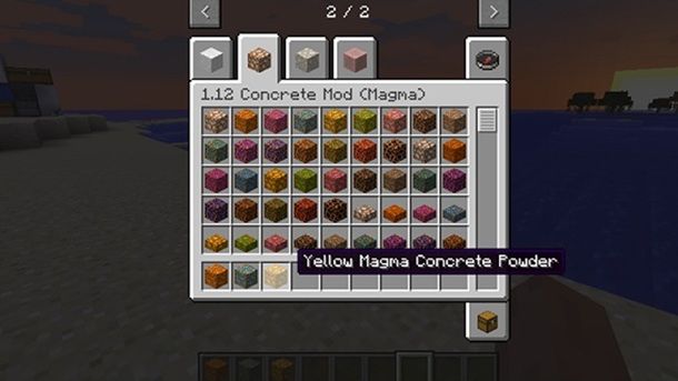 Menu Concrete Mod Minecraft Java