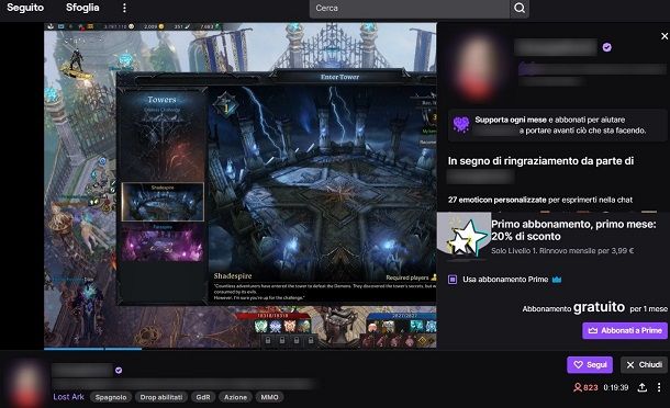 Abbonarsi a un canale Twitch