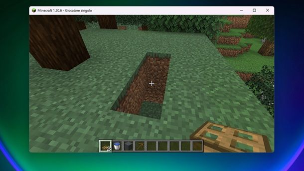 Buca farm calcestruzzo Minecraft