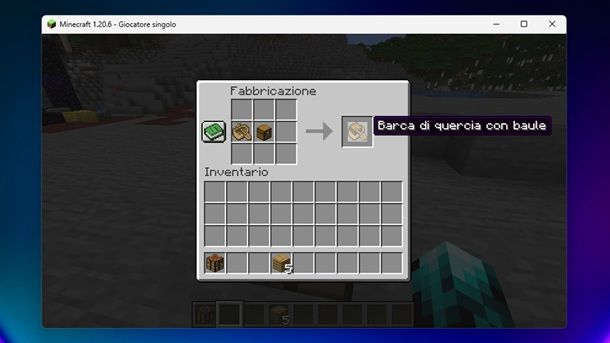Barca di quercia con baule Minecraft