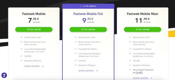 Offerte mobile Fastweb