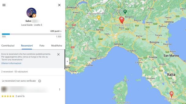 Come vedere le mie recensioni su Google Maps