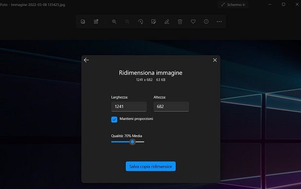 Come ridurre dimensioni JPG gratis con Foto