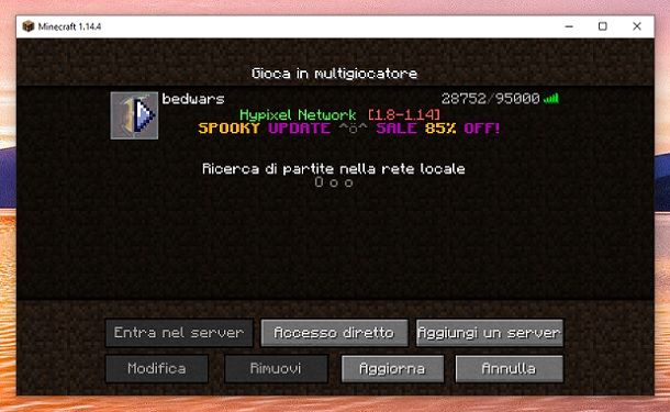 Bedwars Server Minecraft