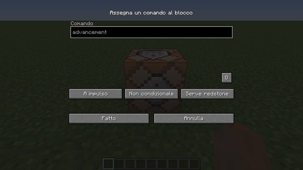 Blocco comandi su Minecraft