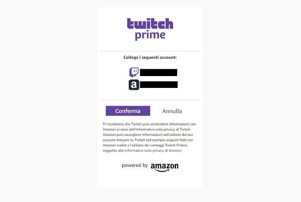 Collegamento di Twitch ad Amazon