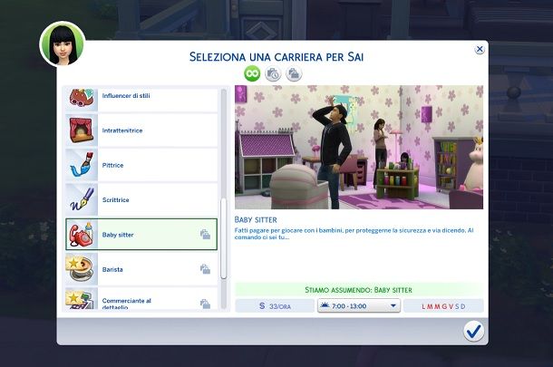 Lavori part-time The Sims 4