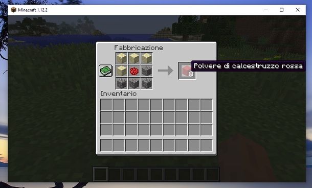 Polvere di calcestruzzo rossa Minecraft