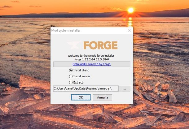 Profilo Forge Minecraft