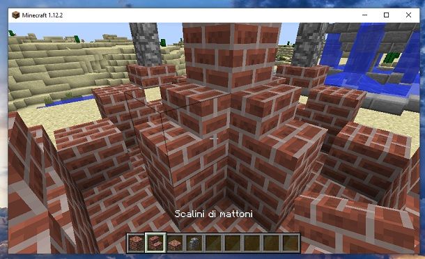 Scalini di mattoni base Minecraft