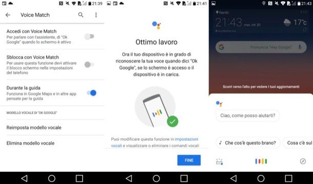 Ok Google su Android