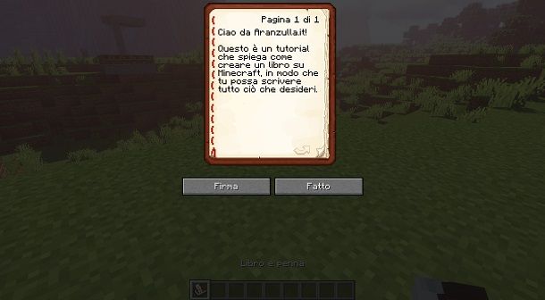 Scrivere su un libro su Minecraft