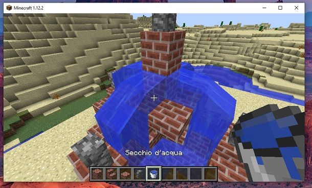 Secchio d'acqua blocco centrale Minecraft