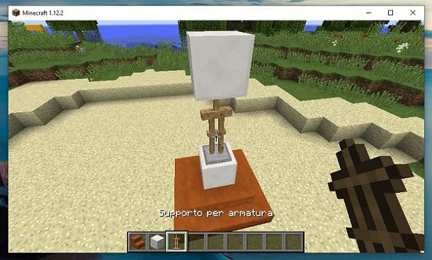 Supporto per armatura e rompi blocchi centrali Minecraft