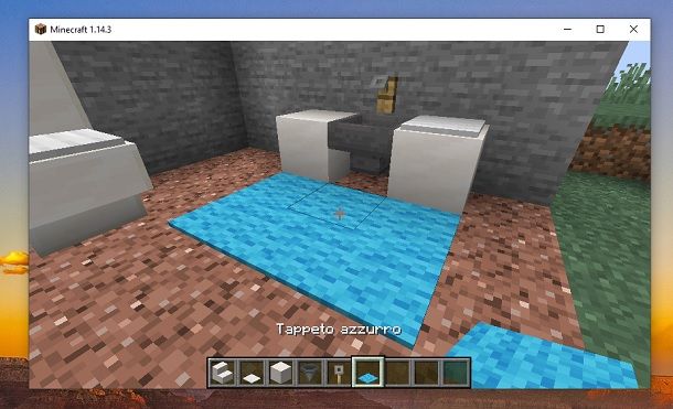 Tappeto azzurro Minecraft