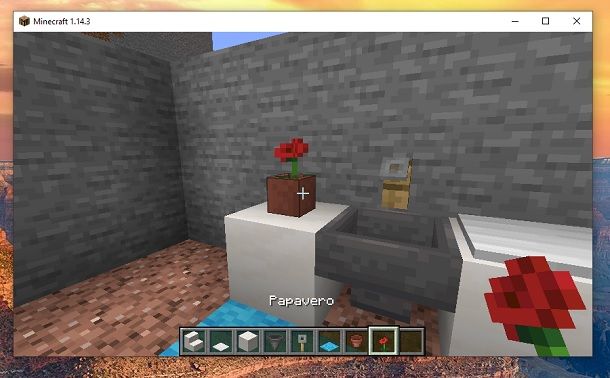 Vaso da fiori e Papavero Minecraft