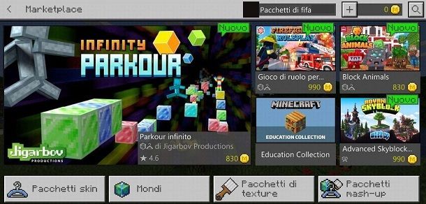 Minecraft Mod pacchetti PE